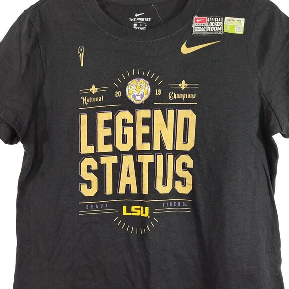 Nike The Nike Tee Black Gold LSU T-Shirt 2019 Women Size M Short Sleeve NEW - Picture 2 of 6